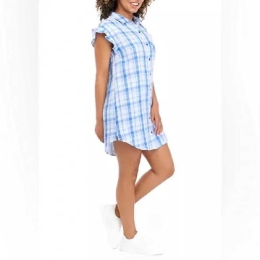 TRUE CRAFT | Short Sleeve Shirt Dress Plaid Various Sizes Available - Picture 2 of 5